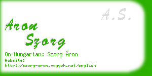 aron szorg business card